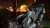 The statue of Confederate general Albert Pike is pictured after it was toppled by protesters at Judiciary square in Washington, DC on late June 19, 2020. AFP / Eric Baradat 