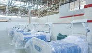 A general view of the beds in the Rev Dr Elizabeth Mamisa Chabula-Nxiweni Field Hospital in Korsten, Port Elizabeth on June 22, 2020.  AFP / Michael SHEEHAN
