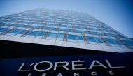 FILE PHOTO: The logo of French cosmetics group L'Oreal in Levallois-Perret, France, February 7, 2020. REUTERS/Gonzalo Fuentes/File Photo
