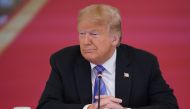 US President Donald Trump looks on during an American Workforce Policy Advisory Board Meeting in the East Room of the White House in Washington, DC on June 26, 2020. / AFP / MANDEL NGAN
