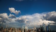 NEW YORK, USA - JUNE 29: Cloudy sky is captured over Manhattan view in New York City, United States on June 29, 2020. ( Tayfun Co?kun - Anadolu Agency )
