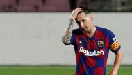  Barcelona's Lionel Messi reacts, as play resumes behind closed doors following the outbreak of the coronavirus disease (COVID-19) REUTERS/Albert Gea