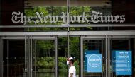 The New York Times building is seen on June 30, 2020 in New York City. The New York Times has become the highest-profile media organization to leave Apple News, saying the tech giant's service was not helping achieve the newspaper's subscription and busin
