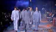 FILE PHOTO: Models present creations by designer Virgil Abloh as part of his Fall/Winter 2019-2020 collection show for fashion house Louis Vuitton during Men's Fashion Week in Paris, France, January 17, 2019. REUTERS/Gonzalo Fuentes
