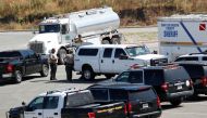 Emergency vehicles are seen during the search for missing actor Naya Rivera on Lake Piru in California, U.S., July 9, 2020. REUTERS/Mario Anzuoni
