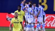 Villarreal's Spanish midfielder Santi Cazorla reacts after Real Sociedad scored during the Spanish league football match Villarreal CF against Real Sociedad at La Ceramica stadium in Vila-real on July 13, 2020. / AFP / JOSE JORDAN