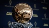 In this file photo taken on September 19, 2019 the Ballon d'Or trophy is displayed during a press conference to present the new Ballon d'Or trophy, on the outskirts of Paris. Ballon d'Or will not be awarded in 2020, organisers France Football announced on