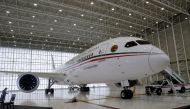 A view shows the exterior of a presidential plane, Boeing 787-8 Dreamliner, that Mexico's President Andres Manuel Lopez Obrador is selling, during a media tour at the presidential hangar at Benito Juarez International Airport, in Mexico City, Mexico July 