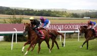 Jockey Frankie Dettori and Stradivarius on their way to win the Al Shaqab Goodwood Cup 2020 at Qatar Goodwood Festival yesterday.