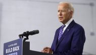 FILE PHOTO: Democratic presidential candidate and former Vice President Joe Biden speaks about his plans to combat racial inequality at a campaign event in Wilmington, Delaware, U.S., July 28, 2020. REUTERS/Jonathan Ernst
