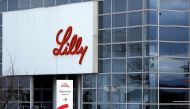 The logo of Lilly is seen on a wall of the Lilly France company unit, part of the Eli Lilly and Co pharmaceuticals group, in Fegersheim, near Strasbourg, France, February 1, 2018. REUTERS/Vincent Kessler/File Photo