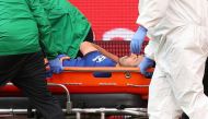 FILE PHOTO: Soccer Football - FA Cup Final - Arsenal v Chelsea - Wembley Stadium, London, Britain - August 1, 2020 Chelsea's Pedro is stretchered off after sustaining an injury, as play resumes behind closed doors following the outbreak of the coronavirus