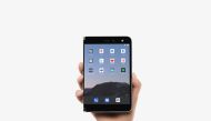 Microsoft Corp's Surface Duo phone is seen in an undated handout photo released to Reuters on August 11, 2020. The device is powered by Google's Android operating system and starts at $1,399. Courtesy microsoft Corp/Handout via REUTERS