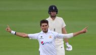 Cricket - Second Test - England v Pakistan - Ageas Bowl, Southampton, Britain - August 16, 2020 Pakistan's Shaheen Afridi celebrates after taking the wicket of England's Rory Burns, as play resumes behind closed doors following the outbreak of the coronav