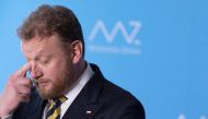 Poland's Health Minister Lukasz Szumowski reacts during a news conference where he announced his resignation in Warsaw, Poland August 18, 2020. Dawid Zuchowicz/Agencja Gazeta via REUTERS.