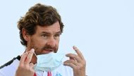 July 31, 2020 Olympique Marseille coach Andre Villas Boas wearing a protective face mask before the match, following the resumption of play behind closed doors after the outbreak of the coronavirus disease (COVID-19) Christof Stache/Pool via REUTERS/File 