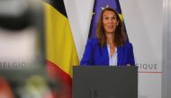 Belgium's Prime Minister Sophie Wilmes attends a news conference after a meeting of the National Security Council, amid the coronavirus disease (COVID-19) outbreak, in Brussels, Belgium August 20, 2020. Olivier Matthys/Pool via REUTERS