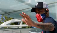Paris Saint-Germain's Brazilian forward Neymar leaves the team hotel in Lisbon on August 21, 2020, days before the UEFA Champions League final football match between Bayern Munich and Paris Saint-Germain. (AFP / LLUIS GENE)