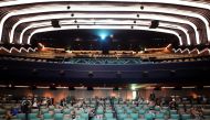 People take their seats inside the Odeon Luxe Leicester Square cinema, on the opening day of the film 