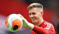 In this file photo taken on July 20, 2020 Sheffield United's English goalkeeper Dean Henderson warms up prior to the English Premier League football match between Sheffield United and Everton at Bramall Lane stadium in Sheffield, northern England. AFP / P