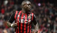 In this file photo taken on December 21, 2019 Nice's French defender Malang Sarr celebrates after scoring a goal during the French L1 football match between OGC Nice (OGCN) and Toulouse FC (TFC) at the Allianz Riviera stadium, in Nice, southeastern France