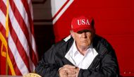 U.S. President Donald Trump speaks during a briefing at Lake Charles Fire House as he visits nearby areas damaged by Hurricane Laura in Lake Charles, Louisiana, U.S., August 29, 2020. REUTERS/Tom Brenner