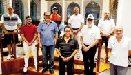 Prize winners of the tournament, (from left) Sanjay Jain, Saad Kazi, Manoj Megchiani, Arnav Jain, PK Mathew, Ravi Shankar, Jasjit Butalia, Navid Bukhari and Serge Guevel.