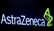The company logo for pharmaceutical company AstraZeneca is displayed on a screen on the floor at the New York Stock Exchange (NYSE) in New York, U.S., April 8, 2019. REUTERS/Brendan McDermid/File Photo