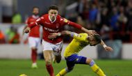 January 1, 2019 Forest's Matty Cash in action with Leeds' Barry Douglas Action Images/Paul Childs 