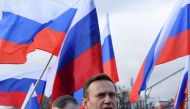 (FILES) This file photo taken on February 29, 2020 shows Russian opposition leader Alexei Navalny taking part in a march in memory of murdered Kremlin critic Boris Nemtsov in downtown Moscow. Tests carried out on Russian opposition leader Alexei Navalny p