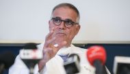 Italian professor Alberto Zangrillo, San Raffaele Hospital’s personal doctor of former Italian prime minister Silvio Berlusconi, speaks during a press conference after Berlusconi was hospitalised after testing positive for COVID-19, at the San Raffaele Ho