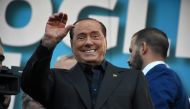 A file photo dated October 19, 2019 shows the leader of Forza Italia party, Silvio Berlusconi attending a far-right rally labelled 