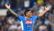FILE PHOTO:  Napoli's Allan reacts REUTERS/Jennifer Lorenzini