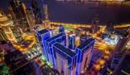 An aerial view of Ezdan Towers in West Bay.