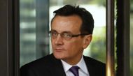 FILE PHOTO: Chief Executive of AstraZeneca Pascal Soriot leaves after appearing at a commons science committee hearing at Portcullis House in London May 14, 2014. REUTERS/Luke MacGregor
