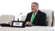 U.S. Secretary of State Mike Pompeo is seen during talks between the Afghan government and Taliban insurgents in Doha, Qatar September 12, 2020. REUTERS/Ibraheem al Omari