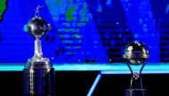 The trophies of the Copa Libertadores and the Copa Sudamericana REUTERS/Jorge Adorno/File Photo