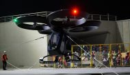Turkey’s first domestically produced flying car, the Cezeri, produced by aerial platform developer Baykar, is seen during its first successful test flight in Istanbul, Turkey on September 12, 2020. ( BAYKAR - Anadolu Agency )