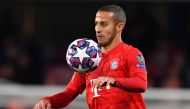 In this file photo taken on February 25, 2020 Bayern Munich's Spanish midfielder Thiago Alcantara controls the ball during the UEFA Champion's League round of 16 first leg football match between Chelsea and Bayern Munich at Stamford Bridge in London. / AF