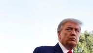US President Donald Trump speaks to the media on the South Lawn of the White House in Washington, before his departure on campaign travel to Fayetteville, North Carolina, U.S., September 19, 2020. REUTERS/Yuri Gripas