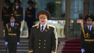 Belarusian President Alexander Lukashenko stands near service members during an inauguration ceremony in Minsk, Belarus September 23, 2020. Andrei Stasevich