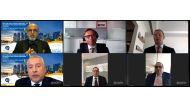 Doha Bank CEO Dr. R. Seetharaman with other participants during Doha Bank webinar series.
