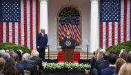 Judge Amy Coney Barrett speaks after being nominated to the US Supreme Court by President Donald Trump in the Rose Garden of the White House in Washington, DC on September 26, 2020. AFP / Olivier Douliery 