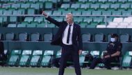 Real Madrid manager Zinedine Zidane reacts REUTERS/Marcelo Del Pozo