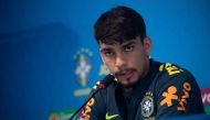 In this file photo taken on June 2, 2019, Brazil's midfielder Lucas Paqueta talks during a press conference at the Granja Comary sport complex in Teresopolis, Brazil. Brazilian midfielder Lucas Paqueta, 23, arrived in Lyon on September 30, 2020, from AC M