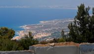 Naqura Bay south of the Lebanese city of Tyre as seen behind a new wall on the Lebanese border.  AFP / JACK GUEZ
