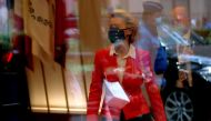 European Commission President Ursula von der Leyen leaves at the end of the European Union leaders summit at the Europa building in Brussels, Belgium October 2, 2020. Francisco Seco/Pool via REUTERS