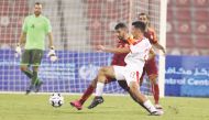Action during the Ooredoo Cup Group B Round 2 match between Al Arabi and Umm Salal, yesterday.