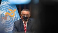 WHO Director-General Tedros Adhanom Ghebreyesus wearing a protective face mask attending a WHO executive board holds a special session on the Covid-19 response at the health agency's headquarters in Geneva, on October 5, 2020. AFP PHOTO / WHO / CHRISTOPHE