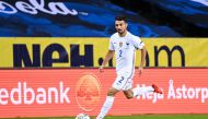 (FILES) This file photo taken on September 5, 2020 shows France's defender Leo Dubois controling the ball during the UEFA Nations League football match between Sweden and France at the Friends Arena in Solna, near Stockholm. Leo Dubois, tested positive to